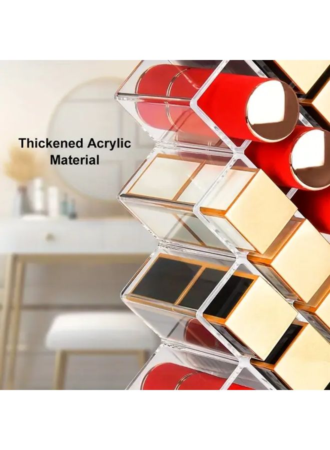 Acrylic Lipstick Holder With 16 Slots Transparent Cosmetic Storage Box For Vanity - Image 4